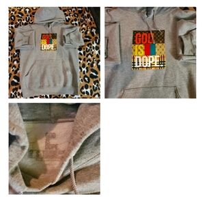God Is Dope Hoodie Unisex Grey Small Used Once